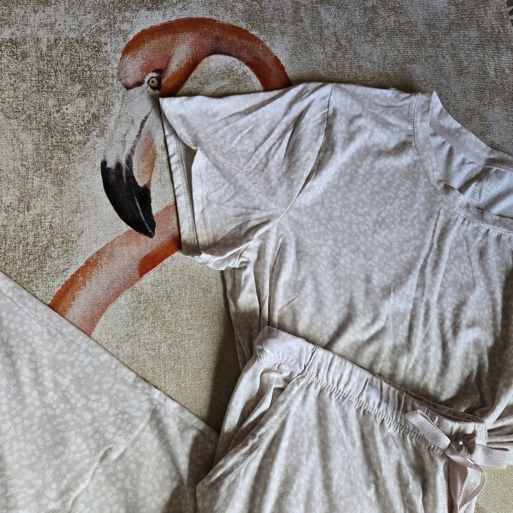 3/$25 Jaclyn New York Sleepwear Pajama Pants Set Dot Neutral Beige Cream Soft XL